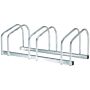 Homcom Bike Stand Parking Rack Floor Or Wall Mount Bicycle Cycle Storage Locking Stand 76l X 33w X 27h (3 Racks, Silver)