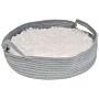 Pet Bed Grey Cotton Polyester Fluffy Insert Ø 45 Cm For Dogs Cats Round Shape With Handles