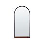 Wall Mirror With Shelf Black And Copper Metal 40 X 67 Cm Oval Shape Hanging Hallway Decoration