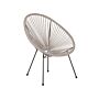 Garden Chair Light Grey Pe Rattan Papasan Modern Round