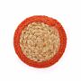 Natural Coaster - Jute & Cotton 10cm (set Of 4) - Clay Boarder