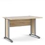 Prima Desk 120 Cm In Oak With Silver Grey Steel Legs