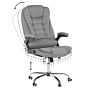 Office Chair Grey Fabric Swivel Adjustable Height Castors Modern Beliani