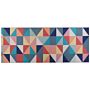 Runner Rug Multicolour Polyester 80 X 200 Cm Geometric Triangle Pattern Anti-slip Bottom