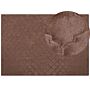 Faux Rabbit Fur Rug Brown Artificial Polyester Fur 160 X 230 Cm Soft Shaggy High Pile Trellis Pattern Rug