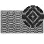 Rug Grey Viscose 80 X 150 Cm Geometric Pattern Hand Woven Flatweave