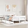 Vidaxl Bed Frame Without Mattress White 135x190 Cm Double Solid Wood Pine