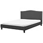 Bed Frame Grey Polyester Upholstered 6ft Eu Super King Size Traditional Design