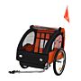 Homcom 2 Seat Bike Trailer Bicycle Wagon For Kids Child Steel Frame Safety Harness Seat Carrier Orange Black 130 X 76 X 88 Cm