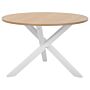 Dining Table Light Wood White Ø 120 Cm Round