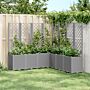 Vidaxl Garden Planter With Trellis Light Grey 160x160x140 Cm Pp