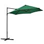 Outsunny 2.5m Garden Square Outdoor Umbrella With 360° Rotation, Offset Roma Patio Umbrella Hanging Sun Shade Canopy Shelter With Cross Base, Green