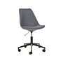 Armless Desk Chair Graphite Grey Fabric Uphlstered Padded Seat Adjustable Height Full Swivel