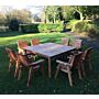 Eight Seater Square Table Set - Burgundy