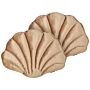 Set Of 2 Seashell Scatter Cushions Beige Velvet Scallop Shape Throw Pillow Decoration Marine Theme Textiles