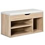 Homcom Hall Bench With Shoe Storage Shoes Cabinet Bench Hidden Storage Padded Seat Organiser Footwear Rack Hallway Oak Tone