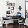 Homcom L-shaped Corner Computer Desk Laptop Workstation Pc Table Home Office With Cpu Stand Black