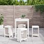 Vidaxl 5 Piece Garden Bar Set White Solid Wood Pine