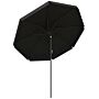 Outsunny 2.7m Patio Parasol Garden Umbrellas Outdoor Sun Shade Table Umbrella With Tilt, Crank, 8 Ribs, Ruffles, Black