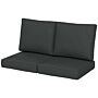 Outsunny 3-piece Back And Seat Cushion Pillows Replacement, Patio Chair Cushions Set For, Charcoal Grey