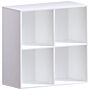 Durham 2x2 Cube Storage Unit, White & Cube Storage Basket, Set Of 2, White