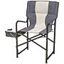 Outsunny Aluminium Directors Chair, Folding Camping Chair For Adults With Side Table, Cup Holder, Cooler Bag And Pocket, Grey