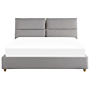 Bed Frame Light Grey Velvet Upholstery With Storage Eu King Size Bedroom Furniture