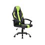 Office Chair Black And Green Faux Leather Gas Lift Height Adjustable Tilt Function