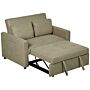 Homcom Loveseat Sofa Bed, Convertible Bed Settee With 2 Cushions, Side Pockets, Light Brown