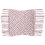 Decorative Cushion Pink Cotton Macramé 40 X 40 Cm With Tassels Rope