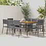 Vidaxl 9 Piece Outdoor Dining Set Poly Rattan Grey