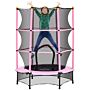 Homcom 4.6ft/75" Kids Trampoline, Indoor Outdoor Toddler Trampoline, With Safety Enclosure, Springless Design - Pink