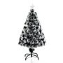 Homcom 4ft 120cm Green/white Artificial Christmas Tree W/ Prelit Led