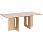 Dining Table Light Wood Mdf 200 X 100 Cm Ash Veneer Top Modern Design Kitchen Table