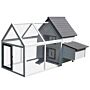 Pawhut Wood Chicken Coop Pet Poultry Chicken House Backyard With Nesting Box Ramp Run