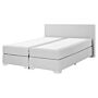 Eu King Size Continental Bed 5ft3 Grey Fabric With Pocket Spring Mattress