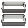 Outsunny Steel Raised Beds, Outdoor Planter Box, Set Of 2, For Flowers, Herbs And Vegetables, Dark Grey