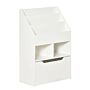 Homcom Kids Bookshelf, Toy Organiser, With Storage Drawer, Wheels, White