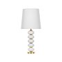 Table Lamp White And Gold Metal Accent Base With White Fabric Empire Shade Beliani