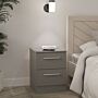 Contrast Wireless Charging 2 Drawer Bedside Cabinet In Dusk Grey