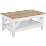 Coffee Table Light Wood White 100 X 60 Cm 2 Tier Rectangular