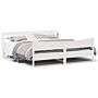 Vidaxl Bed Frame With Headboard White 200x200 Cm Solid Wood Pine