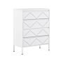 4 Drawer Chest White Metal Steel Storage Cabinet Industrial Style For Office