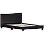 Lisbon Double Faux Leather Bed, Black