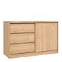 Naia Storage Unit With 1 Sliding Door And 3 Drawers In Jackson Hickory Oak