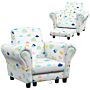 Aiyaplay 2 Piece Kids Sofa Set With Cloud Design, Wooden Frame, For 1.5-3 Years Old, White