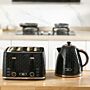 Homcom 1.7l 3000w Fast Boil Kettle & 4 Slice Toaster Set, Kettle And Toaster Set With 7 Browning Controls, Crumb Tray, Black