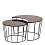 Sunmoon Round Coffee Table Set With Bronze Glass