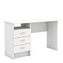 Function Plus Desk 3 Drawers In White