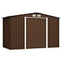 Vidaxl Garden Storage Shed Brown 257x205x178 Cm Steel